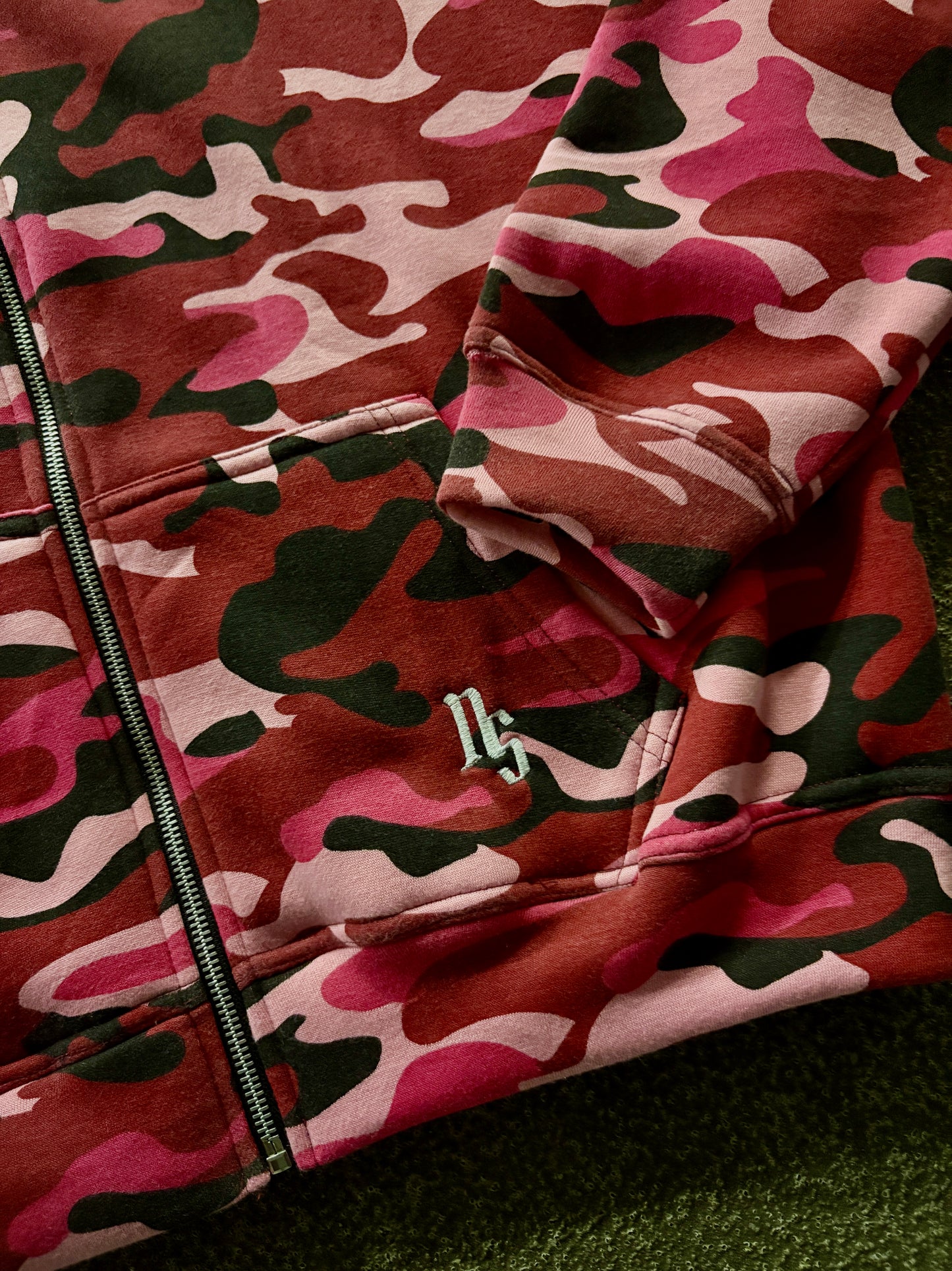 'PINK CAMO' ZIP UP HOODIE