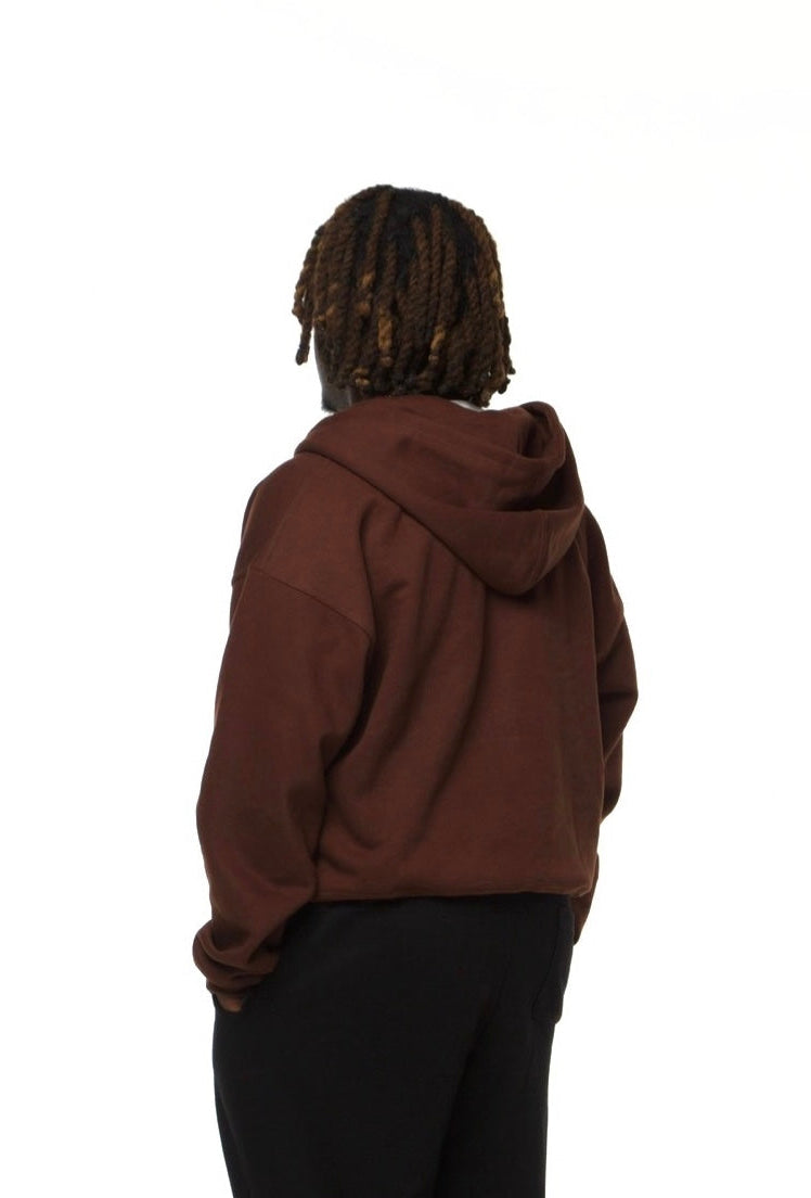 Brown Zip Hoodie - 500GSM