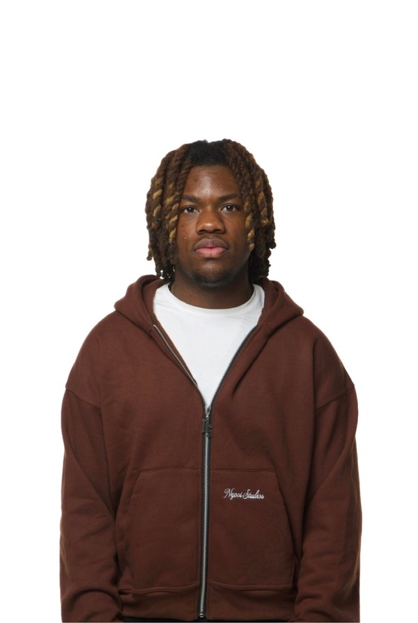 Brown Zip Hoodie - 500GSM