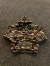 'GREEN CAMO' ZIP UP HOODIE